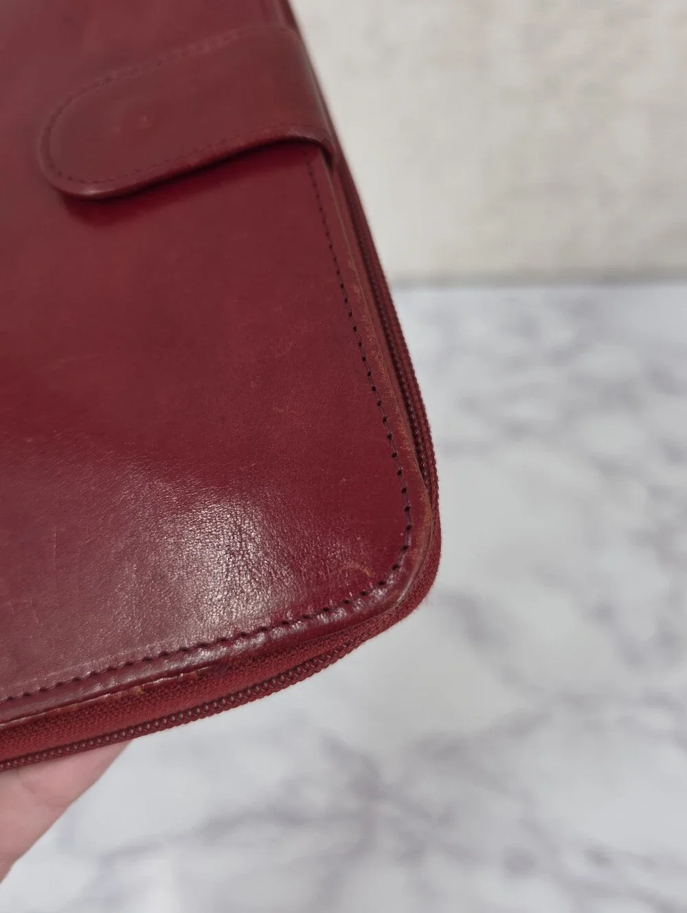 Wilson's Red Leather Passport Holder and Wallet Large Size Vintage Y2K